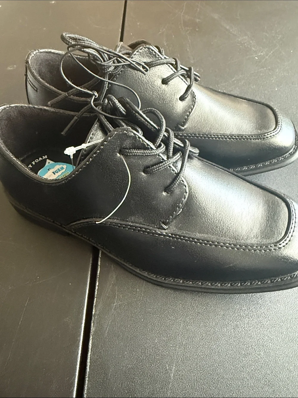 Kids Black Lace-Up Dress Shoes for Special Occasions